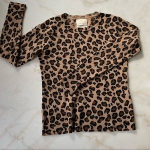 Cynthia Rowley Leopard Cashmere Sweater Size S